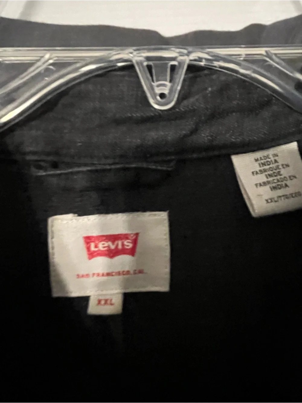 Levi's Black Western Snap Shirt - Men's Classic Long Sleeve pit to pit 24